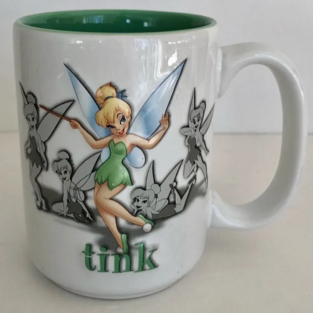 MUG COFFE CUP AUTHENTIC DISNEY PARKS THINKERBELL  3D RAISED 4.5
